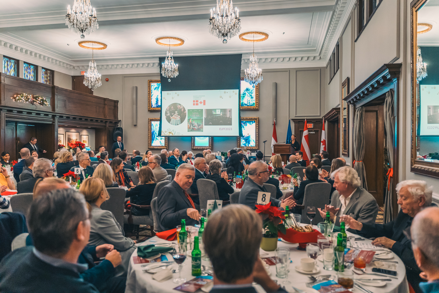 Elevated overview of DCCC dinner