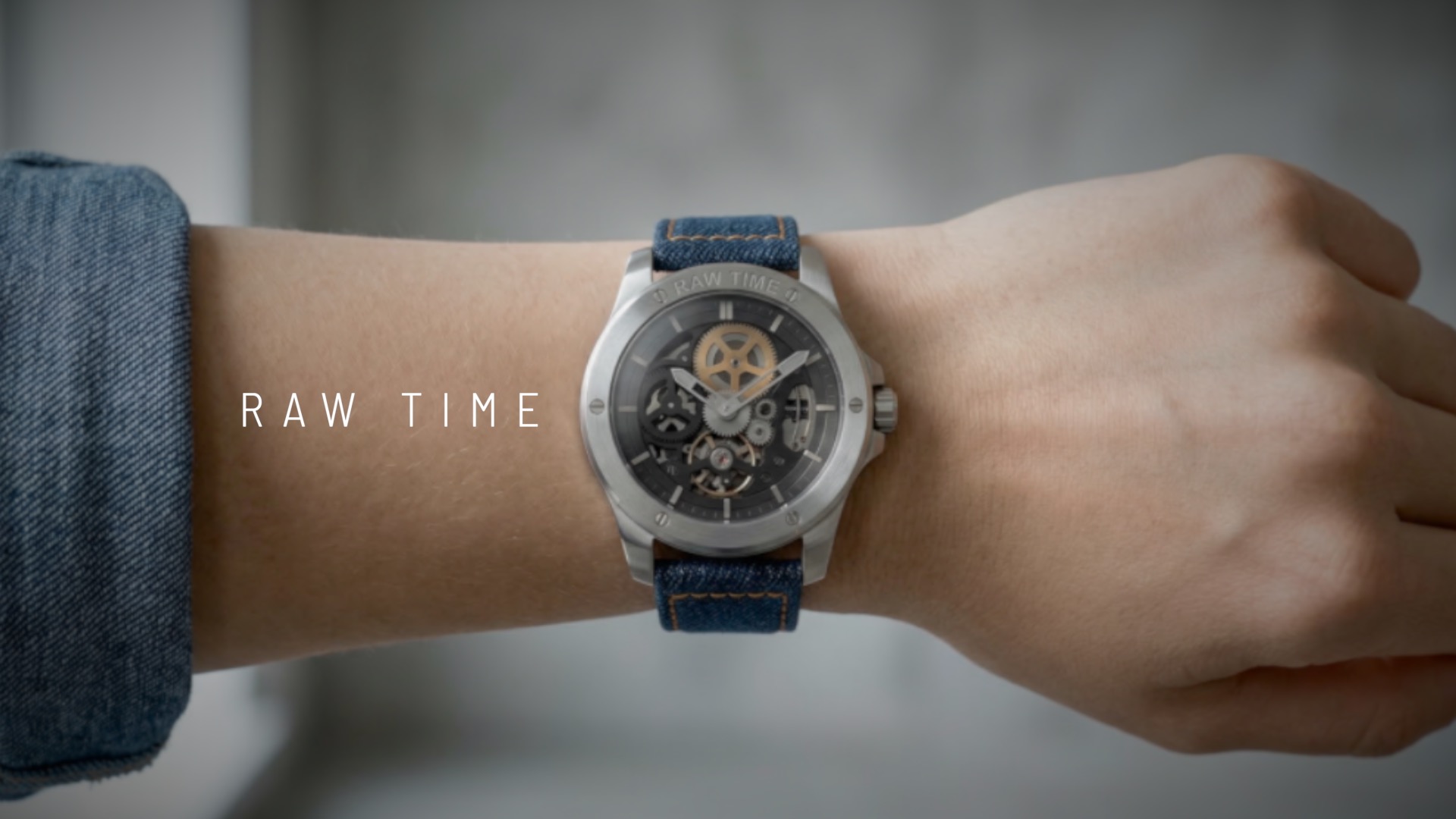 RAW TIME skeleton watch on wrist final campaign frame