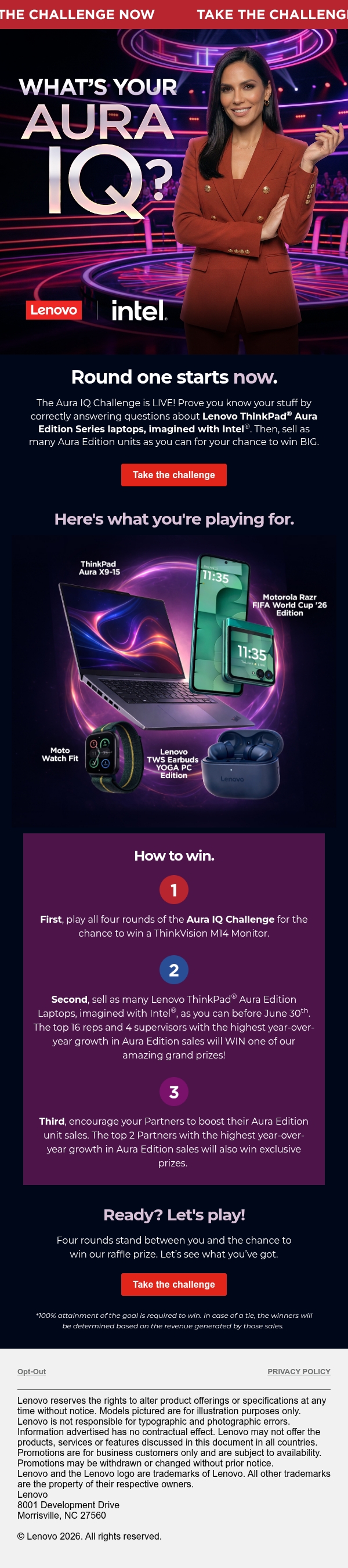 Lenovo Aura IQ Challenge pre-announcement newsletter email Lena Nova character Boli.Media
